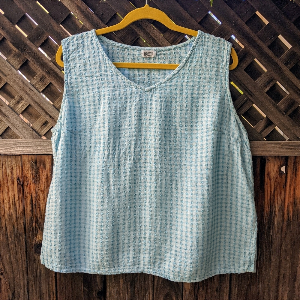VTG HEAVEN sky blue linen top